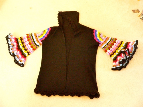 Molly sleeves added to a black sweater